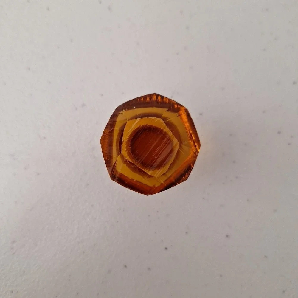 Vintage Antique MCM Amber Jewel Diamond Cut Drawer Pull Knob Door Handle